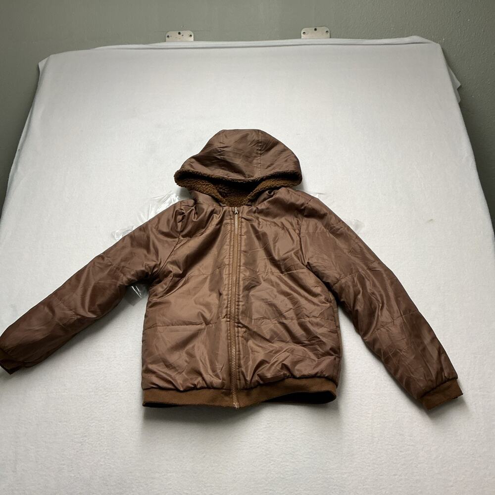 Carters Reversible Hooded Jacket Sherpa Lined, Boys Sz Large Excellent , 4242